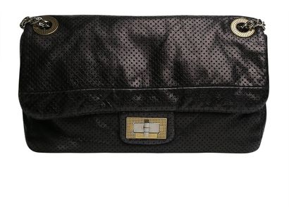 Perforated Drill Medium Classic Flap Bag, front view